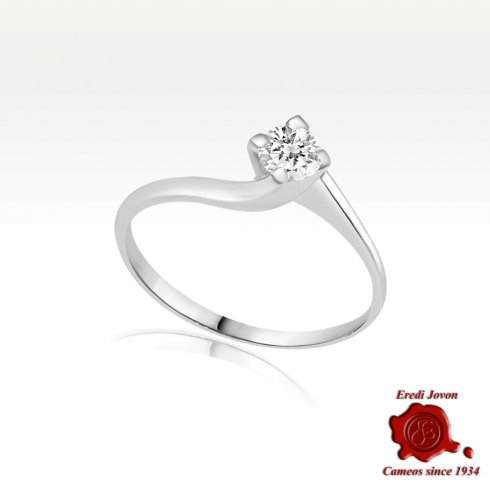 Aurora White Gold Ring with Wavy Setting