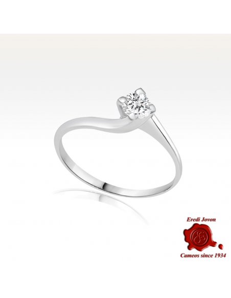 Aurora White Gold Ring with Wavy Setting
