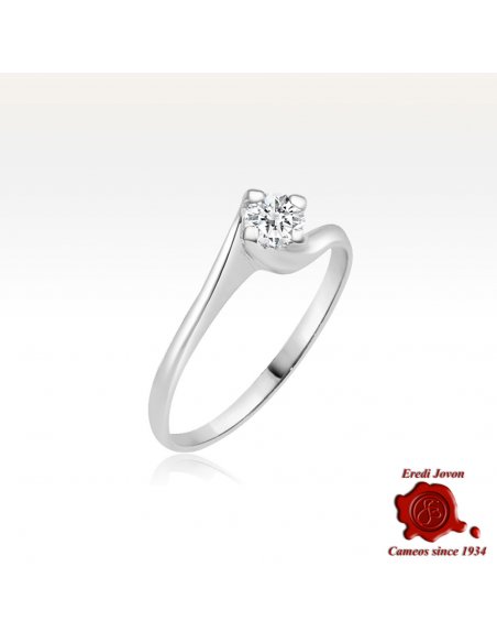 Aurora White Gold Ring with Wavy Setting