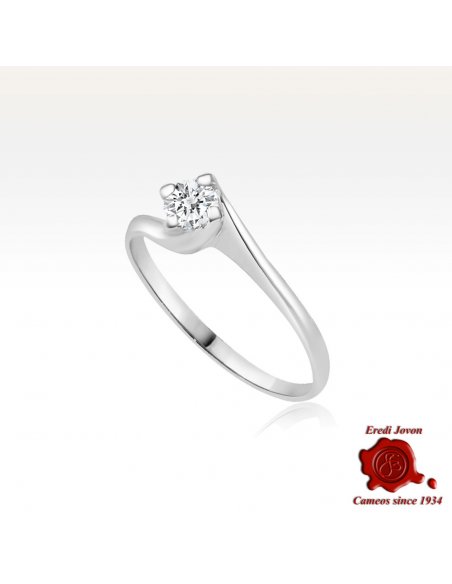 Aurora White Gold Ring with Wavy Setting
