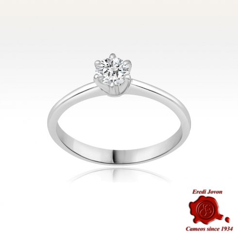 Selene Solitaire Ring in White Gold with Diamond