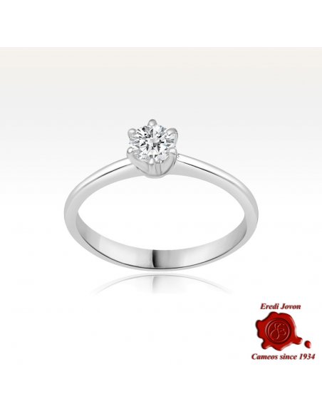 Selene Solitaire Ring in White Gold with Diamond