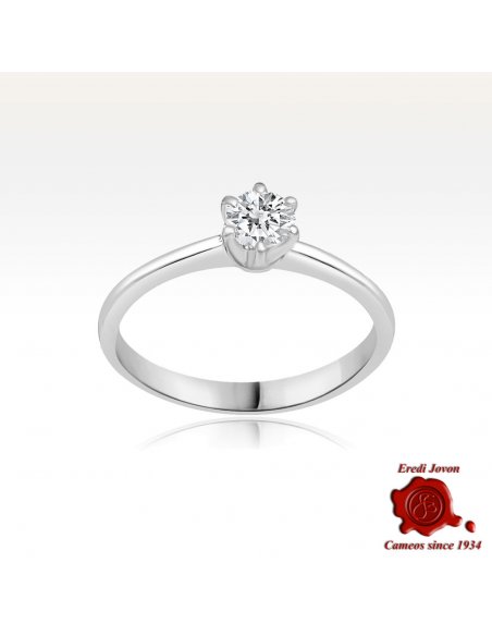 Selene Solitaire Ring in White Gold with Diamond