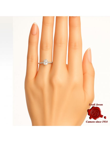 Selene Solitaire Ring in White Gold with Diamond