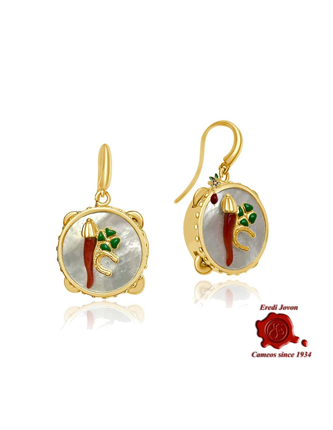 Lucky Horn, Four-Leaf Clover & Horseshoe Earrings Lucky Horn, Four-Leaf Clover & Horseshoe Earrings