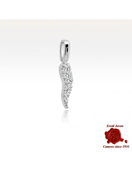 Diamond Italian Horn White Gold Pendant Diamond Italian Horn White Gold Pendant