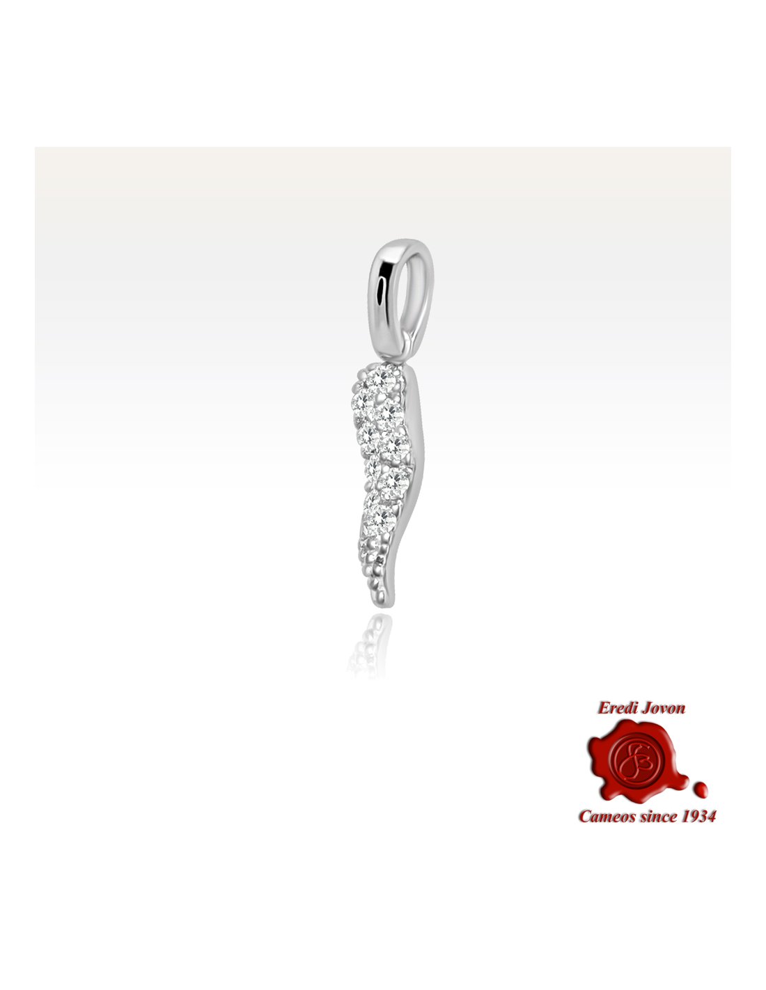 Diamond Italian Horn White Gold Pendant Diamond Italian Horn White Gold Pendant
