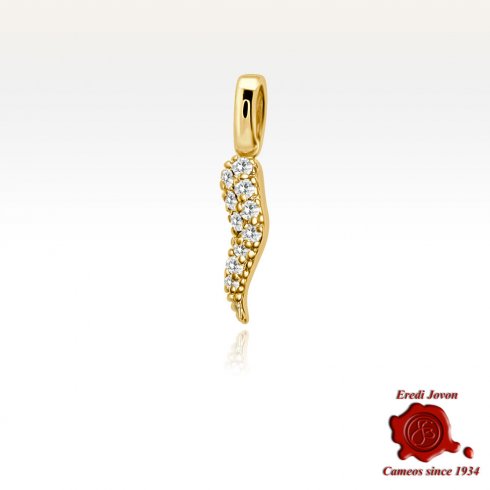 Ciondolo Portafortuna Cornetto Brillanti e Oro Giallo Ciondolo Portafortuna Cornetto Brillanti e Oro Giallo