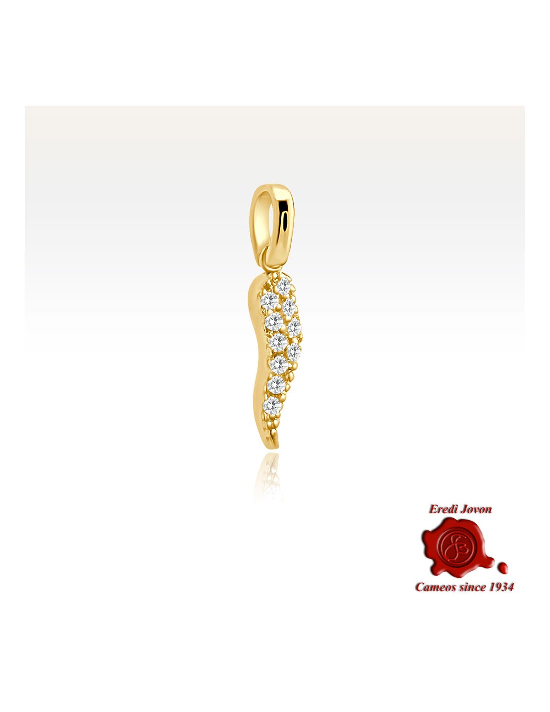 Ciondolo Portafortuna Cornetto Brillanti e Oro Giallo Ciondolo Portafortuna Cornetto Brillanti e Oro Giallo