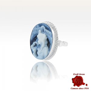 Sogno a Rialto Anello Ovale Cammeo Pietra Blu
