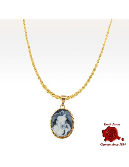 Gold Rialto Dream Agate Cameo Pendant