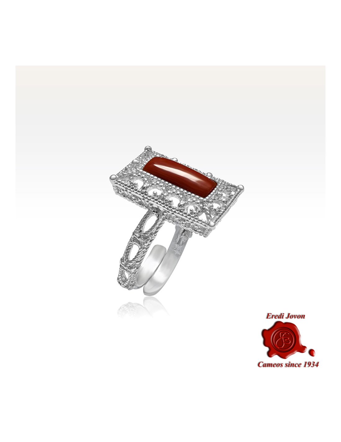 Red Coral Ring Silver Filigree Red Coral Ring Silver Filigree