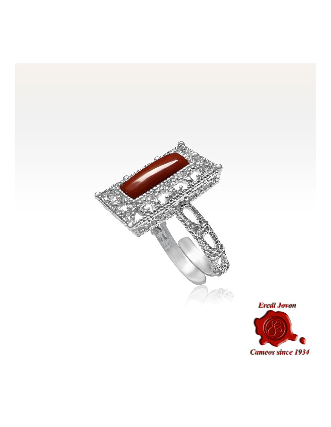 Anello Corallo Rosso Filigrana Argento Anello Corallo Rosso Filigrana Argento