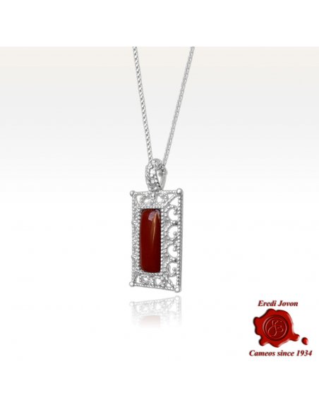 Ciondolo Corallo Rosso Filigrana Argento Ciondolo Corallo Rosso Filigrana Argento