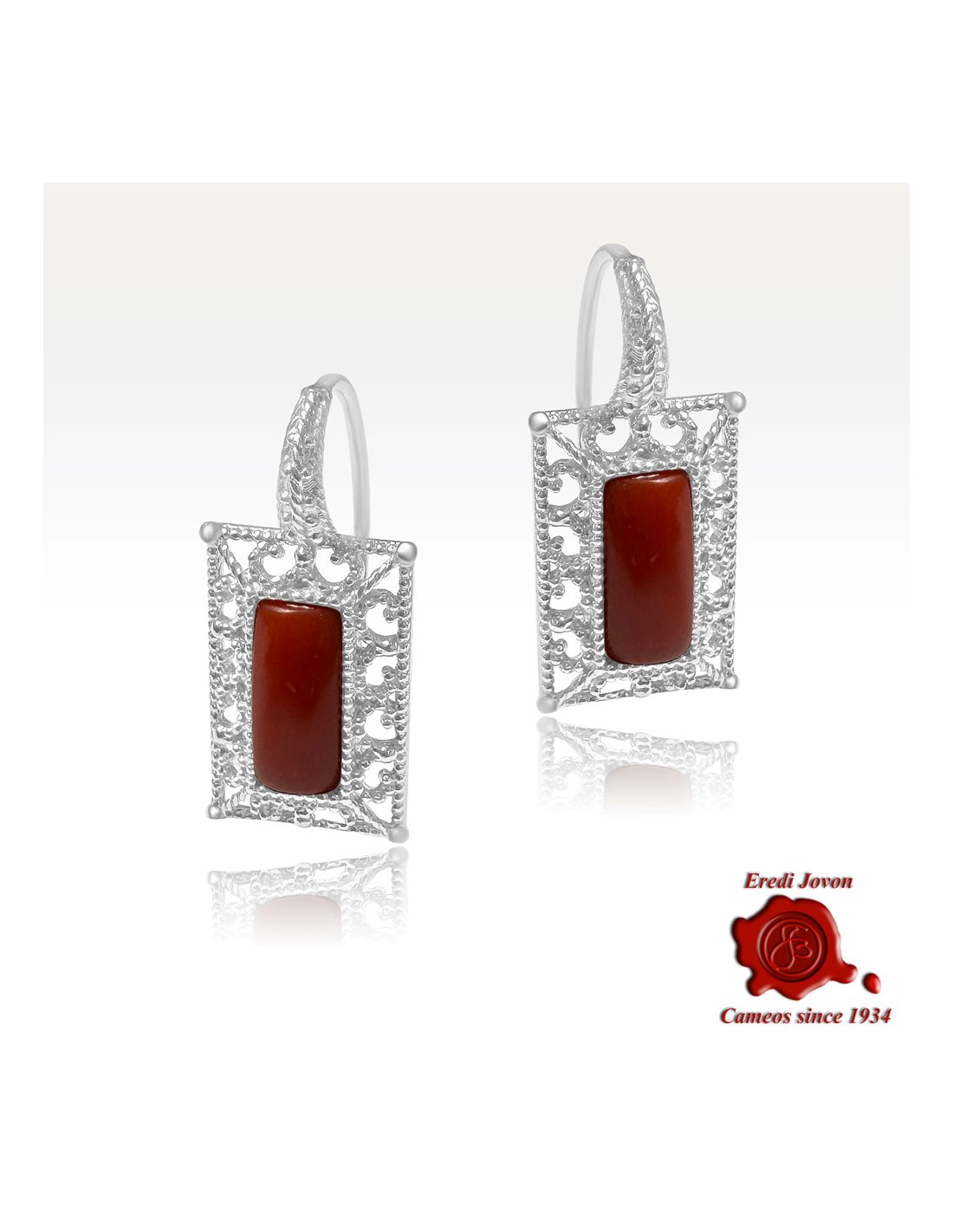 Red Coral Silver Filigree Earrings Red Coral Silver Filigree Earrings