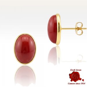 Orecchino Corallo Rosso Oro Classico 2