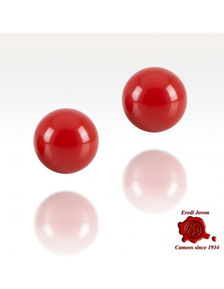 Corallo Rosso Orecchino Pallino Oro