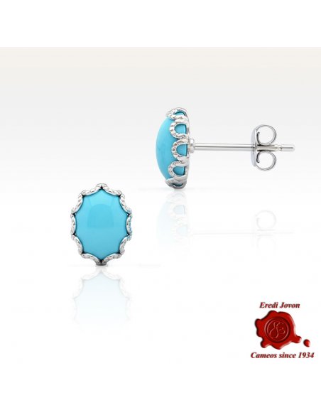 Orecchino Turchese Argento Semplice Orecchino Turchese Argento Semplice