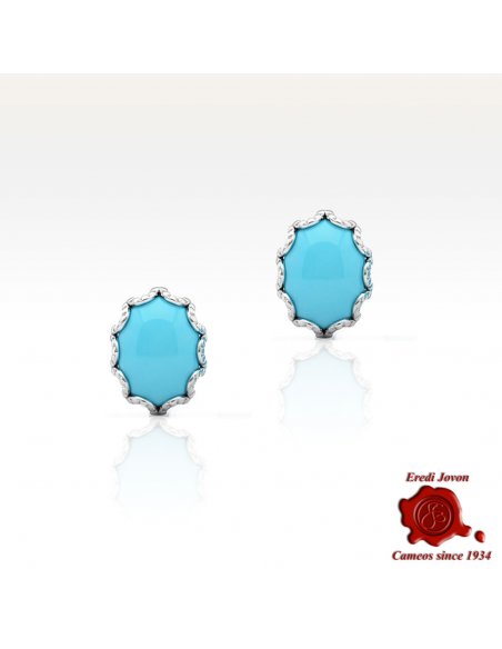 Orecchino Turchese Argento Semplice Orecchino Turchese Argento Semplice
