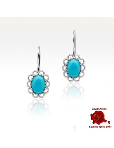 Dangle Turquoise Silver Earrings