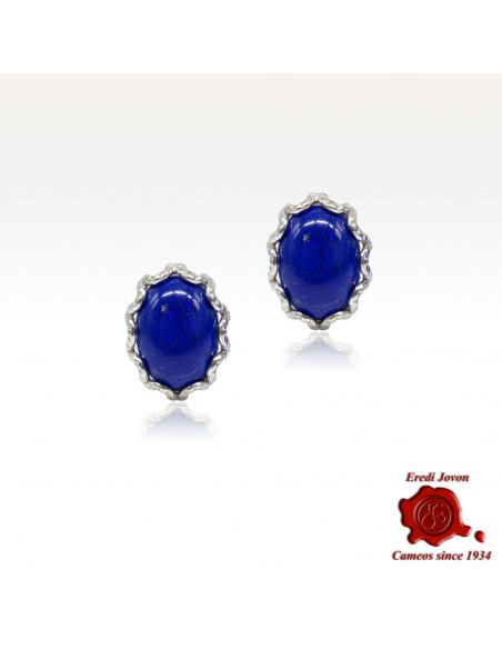 Orecchini Lapis Lazuli Argento a Lobo Orecchini Lapis Lazuli Argento a Lobo
