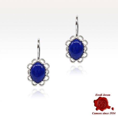 Orecchini Lapis Lazuli Argento a Amo Orecchini Lapis Lazuli Argento a Amo