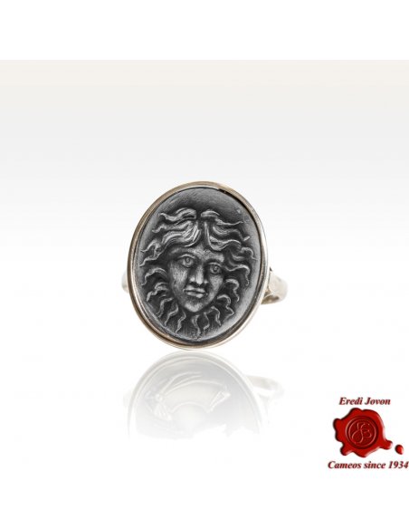 Medusa Anello Sigillo Argento