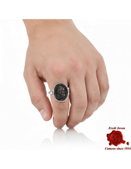Ercole Anello Sigillo Argento