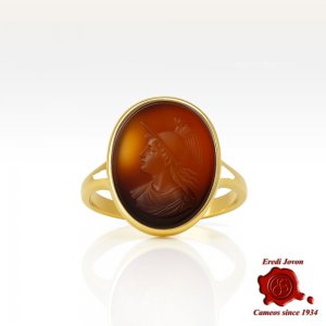 Vintage Cornelian Mercury Signet Ring Gold 2