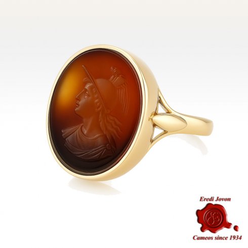 Vintage Cornelian Mercury Signet Ring Gold
