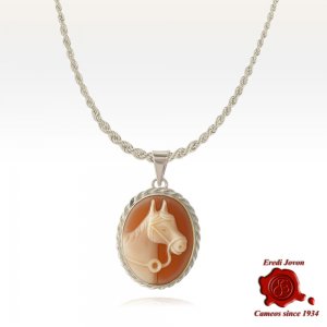 Traditional Shell Horse Cameo in Silver 2