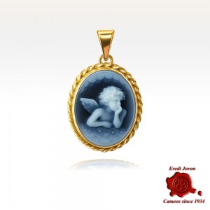 Guardian Angel Blue Cameo Gold - Raphael