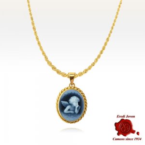 Guardian Angel Blue Cameo Gold - Raphael 2
