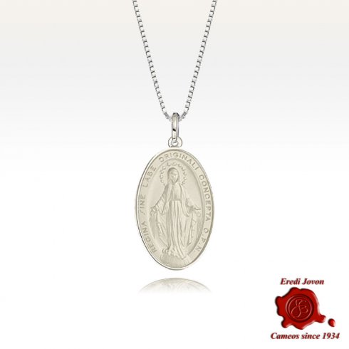 Miraculous Medal Lady of Graces Silver