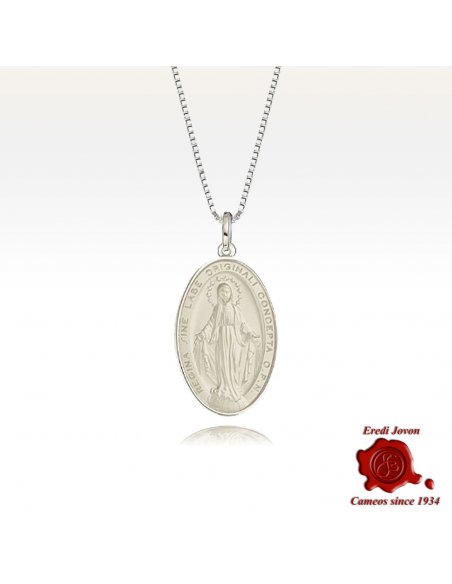 Miraculous Medal Lady of Graces Silver