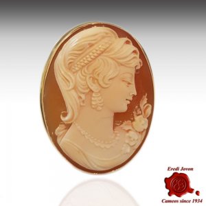 Antique Cameo Brooch Pendant Gold