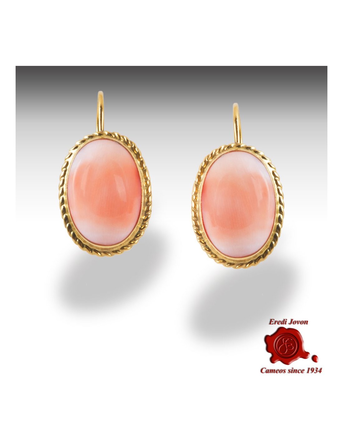 GEM QUALITY GORGEOUS 14K GOLD FILLED 11 MM ANGEL SKIN SEA CORAL EARRINGS 