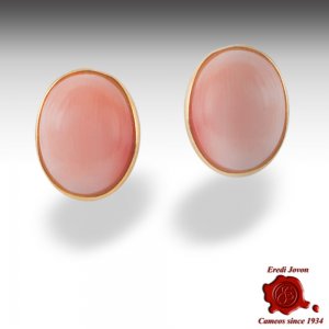 Coral Pink Earrings Gold 2