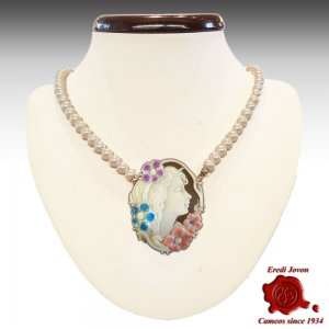 Antique Shell Cameo Enamel 2