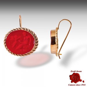 Glass Intaglio Cameo Earrings 2