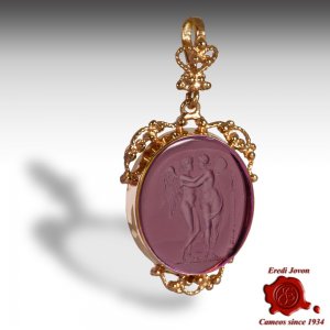 Intaglio Cameos Pendant Purple 2