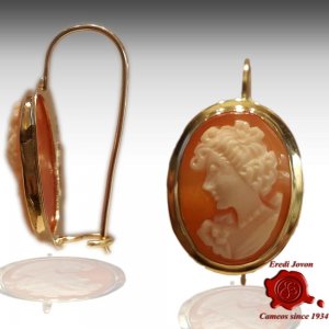 Shell Cameo Gold Earrings 2