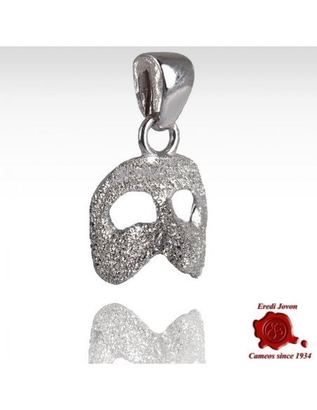 Venetian Carnival Mask Silver Pendant