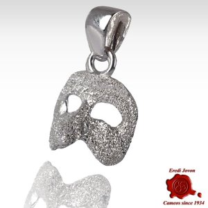 Venetian Carnival Mask Silver Pendant 2