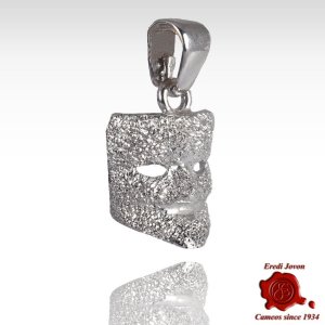 Silver Carnival Mask Pendant 2