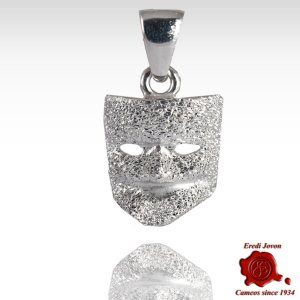 Silver Carnival Mask Pendant