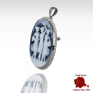 3 Graces silver blue cameo... 2
