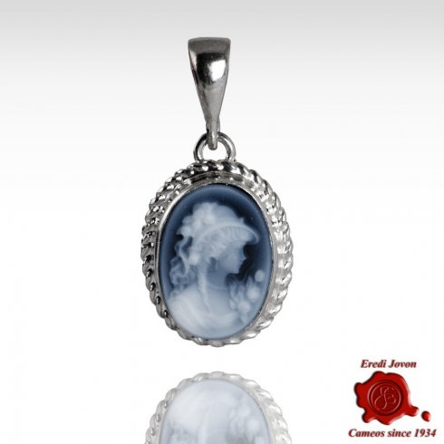 Blue Agate Cameo Angelica