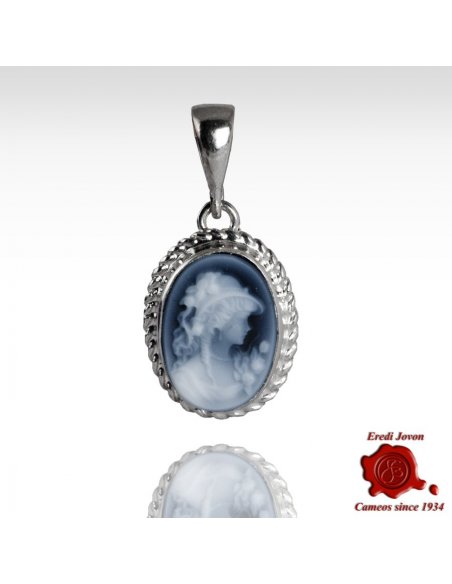 Blue Agate Cameo Angelica