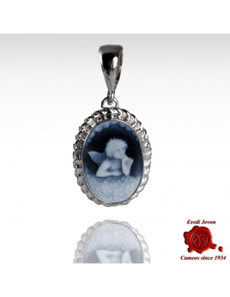 Guardian Angel Blue Cameo Necklace